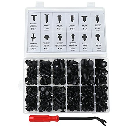 240 Pcs Push Retainer Kit, Most Popular Sizes &Applications, Free Fastener Remover For GM Ford Toyota Honda Chrysler with Plastic Storage Case
