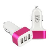 Car Charger GFKing 3-port Rapid USB Car Charger Cigarette Charger for Apple Iphone 666s6s55s5c Ipad Ipad Air Ipad Mini Ipod Samsung Galaxy S5s4s3 Tab 3 Note 32 Google Nexus 7