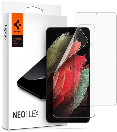 SPIGEN Neo Flex Screen Protector Designed for Samsung Galaxy S21 Ultra (2021) Clear Film [2-Pack] - Clear