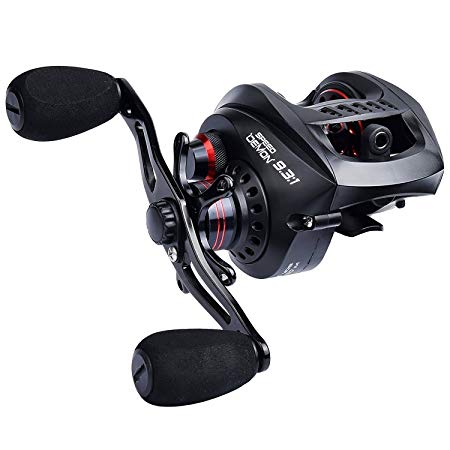 KastKing Speed Demon Baitcasting Fishing Reel,High Speed 9.3:1 Gear Ratio,13.2 Lb Carbon Fiber Drag Baitcaster.