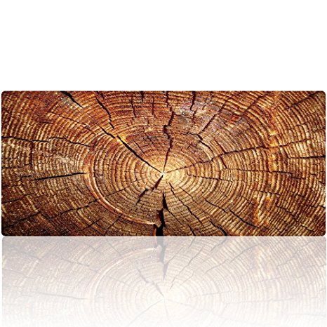 Cmhoo XXL Professional Large Mouse Pad & Computer Game Mouse Mat (35.4x15.7x0.1IN, 90x40 Tree ring)