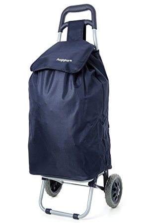 Hoppa 47L Lightweight Shopping Trolley, Hard Wearing & Foldaway for Easy Storage with 3 Years Guarantee (Navy 140)