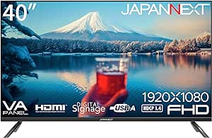 JAPANNEXT 40インチ VAパネル搭載 大型フルHD液晶モニター JN-V40TFHD-U HDMI 音声/ビデオ入力端子 コアキシャル端子 USB再生対応 サイネージ