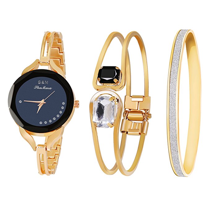 Daimon Women's Wrist Watches with Gold Case and Gold Band