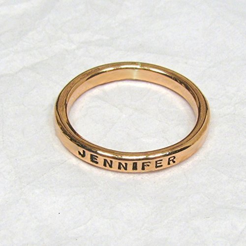 Personalized Copper Ring, 2.5 mm wide, 2 mm thick