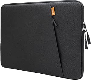 JETech Laptoptasche Hülle für 15 Zoll Notebook, Kompatibel mit MacBook Air 15 Zoll M2 2023, MacBook Pro 15 Zoll, MacBook Pro 16 Zoll, Wasserdicht Stoßfest mit Laptop Sleeve (Schwarz)