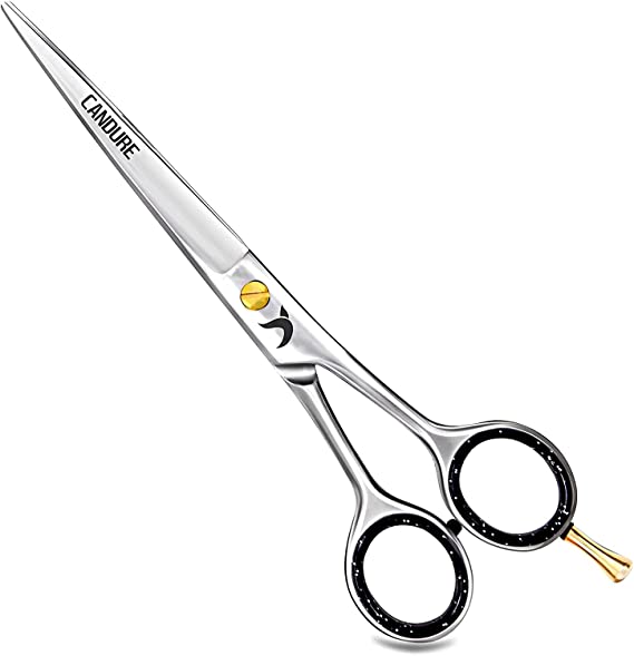 Candure Hairdressing scissor Hair Scissor for Professional Hairdressers 6 Inch length and Stainless Steel Hair Cutting Shears - For Salon Barbers, Men, Women, Children and Adults 6"