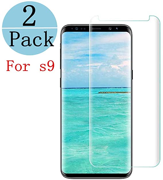 [2 - Pack] Compatible Samsung Galaxy Tempered Glass S9 Screen Protector, [9H Hardness/Anti-Fingerprint/Ultra-Clear/Bubble Free] Screen Protector Compatible Samsung Galaxy S9