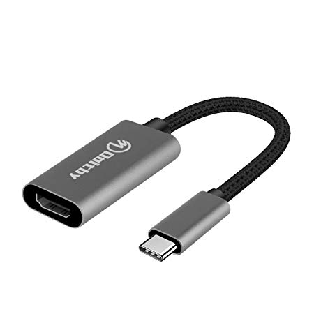 Doitby USB C HDMI Adapter (4K@60Hz) USB Type C to HDMI Adapter for MacBook Pro,Chromebook,iPad Pro,DELL XPS,Surface Book,Samsung Galaxy S10/S9 /S9/S8/Note 8/9,etc.[Thunderbolt 3 Compatible]-Space Gray