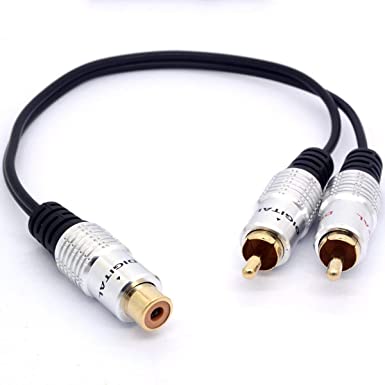 ANRANK RC1020AK RCA Female to Dual RCA Male Stereo Audio Y Splitter Cable 25CM