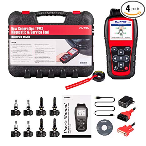 Autel MaxiTPMS TS508K TPMS Diagnostic Service Tool, Interchangeable valves with With 4 Pcs 315MHz MX-Sensor & 4 Pcs 433MHz MX-Sensor