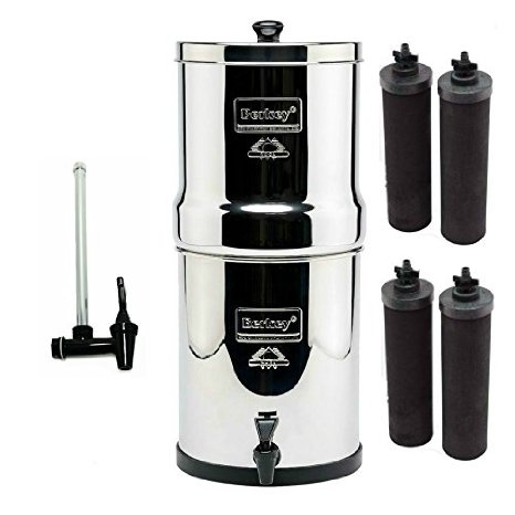 Big Berkey Water Filter--4 Black Berkey Filters and Water View Spigot