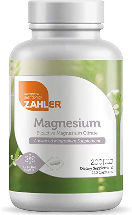Magnesium Citrate - 200MG, All Natural Supplement with Maximum Absorption, Helps Maintain Normal Muscle and Nerve Function, Certified Kosher (120 Capsules)