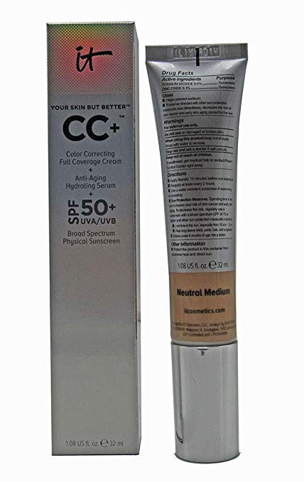 It Cosmetics Your Skin But Better CC Cream SPF 50 Neutral Medium 1.08 Ounce