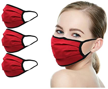(IN STOCK) MADE IN USA Washable Reusable Anti-dust Mouth Face Protection Double Layer Covering, (3 Pack)