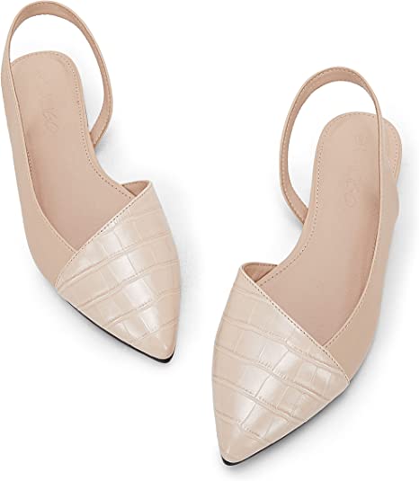 LAICIGO Women's Closed Pointed Toe Flats Slingback Low Heel Slip-on Cutout Animal Print Backless Mules Sandals