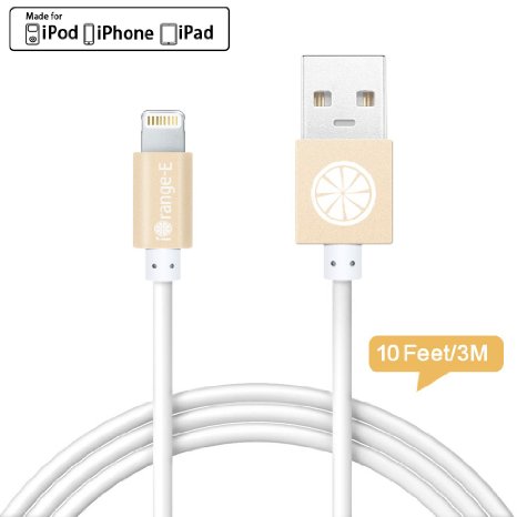 iPhone 6 Cable Apple Certified iOrange-E8482 10Ft 3M USB Charger Cable for iPhone 6 6S Plus 5S 5C 5 iPad Air iPad 4th Gen iPad Mini4 iPad Pro and iPod Nano 7th Gen White