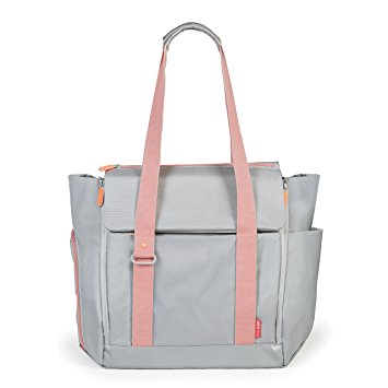 Skip Hop Fit All-Access Diaper Tote, Platinum/Coral