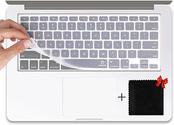 FORITO Ultra Thin Keyboard Skin Compatible MacBook Air 13/Pro 13/Pro 15, MacBook Wireless Keyboard and iMac, for 13" 15" and 17" with/Without Retina (Clear)