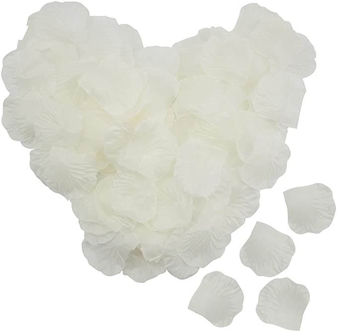 Foraineam 5000 Pieces Silk Rose Petals Artificial Rose Flower Petal for Wedding Party Home Hotel Valentine's Day Decoration, Ivory