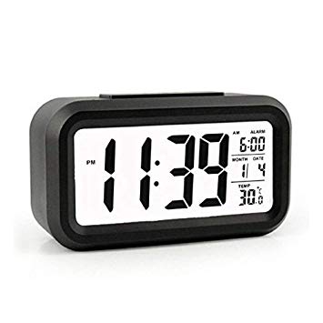 Ruyan Digital Alarm Clock, Battery Operated Long Battery Life Alarm Clock, Back Light/Snooze Function/Large Digit Display/Electronic Alarm Clock for Kids/Heavy Sleepers/Bedroom/Travel/Loud-Black