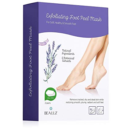 2 Pairs Foot Peel Mask Exfoliant for Soft Feet in 1-2 Weeks, Exfoliating Booties for Peeling Off Calluses & Dead Skin, For Men & Women Lavender by Bea Luz
