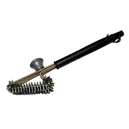 Grill Daddy Safety Clean Triton Grill Brush with Bristle-Lock Technology — Triple Head for Better Cleaning — Bristles are Locked in Place — 17" Long — Cleans in Between The Grades — Made to Last