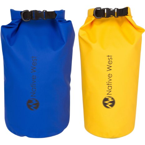 Dry Bag (2 Pack) With Shoulder Strap. Waterproof Floating Dry Gear Bags for Boating, Kayaking, Fishing, Rafting, Swimming, Camping, Hiking, Rafting, SUP, and Snowboarding. Dry Compression Sack with High Quality Roll Top Closure System.