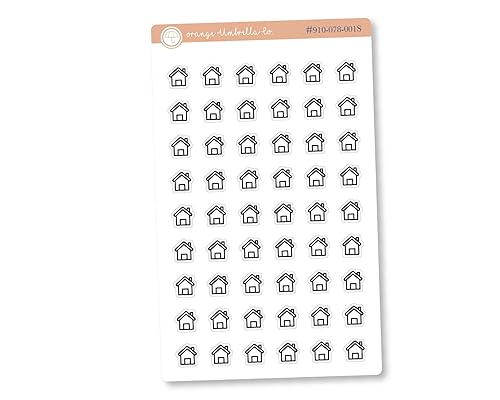 House Icon Planner Stickers, Mortgage Icon Labels, Color Print Planning Stickers (I-155-B) (#910-078-001S-WH)