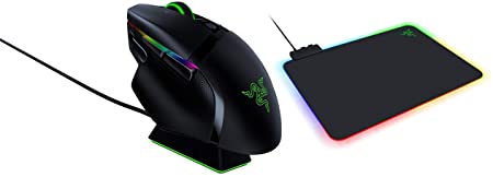 Basilisk Ultimate Hyperspeed Wireless Mouse w/Charging Dock   Firefly V2 Mouse Pad Bundle