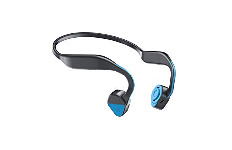Bone Conduction Headphones Sports Headphones Waterproof Bluetooth 4.1 Wireless Earbuds Open Ear Neck Headset Earphones with Mic for iPhone, Android Smartphone Tablet (Blue)