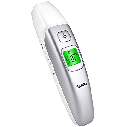 SANPU Infrared Forehead and Ear Thermometer, Suitable for Baby, Toddler and Adults with FDA and CE Approved