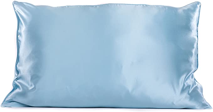 TexereSilk 22 Momme Mulberry Silk Pillowcase (Single Pack, Crystal Blue, K) Luxury Cases