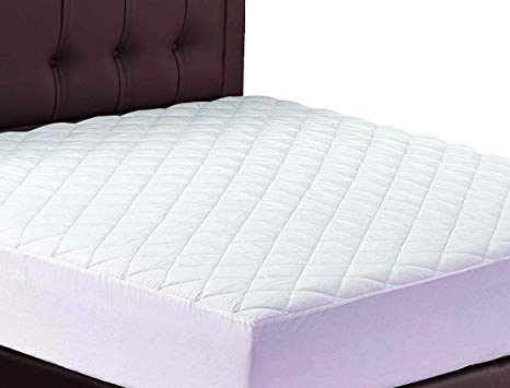 Lux Decor Quilted Fitted Mattress Pad - Stretch-to-Fit Mattress Cover - Stretches up to 16 Inches Deep - Mattress Topper (5, Queen)