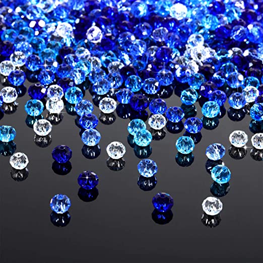 920 Pieces Crystal Glass Beads 6 mm Briolette Rondelle Beads Faceted Spacer Loose Bead Charm Assorted Colors DIY Craft Bead for Christmas Bracelet Necklace Jewelry (Vivid Colors)
