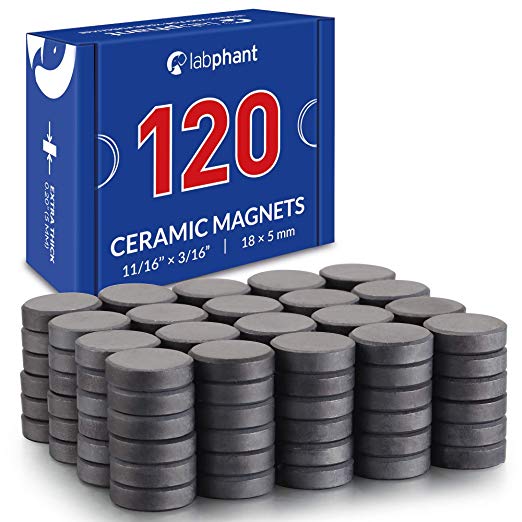 Ceramic Magnets, 120 Pieces Round Disk Magnets (Each .709 inch (Ø 18 x 5 mm Thickness) Perfect for DIY, Art Projects, whiteboards & Fridge Organization