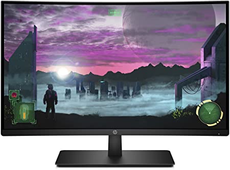 HP 27-inch Curved 144hz Gaming Monitor with AMD Freesync Technology, Tilt Adjustment and Anti-Glare Panel (HP 27x Curved Display, Black)