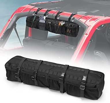 SUPAREE Roll bar Storage Bag Organizer for 1955-2020 Jeep Wrangler LJ TJ JK JL & Gladiator JT Trunk with Multi-Pockets & Organizers & Tool Kits Holder
