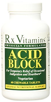 RX Vitamins Acid Block Chewable Tablets, 60 Count