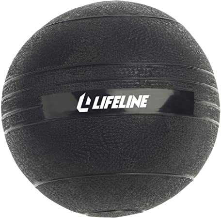 Lifeline Rubberized, Non-Bounce Weighted Exercise Slam Ball with Easy to Grip Surface