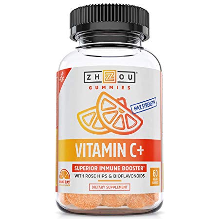 Vitamin C  Gummies, Max Strength Vitamin C Immune Booster with Rosehips & Bioflavonoids to Help Boost Immunity and Cellular Health