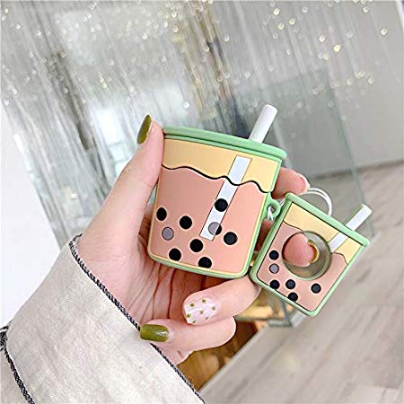 Milk Tea AirPods Case, Cute Airpods Case, Apple Airpods Milk Tea Kits Protective Silicone Cover and Skin for Apple Airpods Charging Case/Airpods Staps/Airpods Clips/Airpod Case