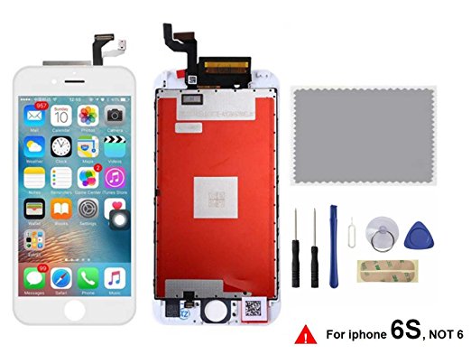 iPhone 6S Screen Replacement Set For Lcd Touch Screen Digitizer Frame Assembly (Free Tool Kit) (White)