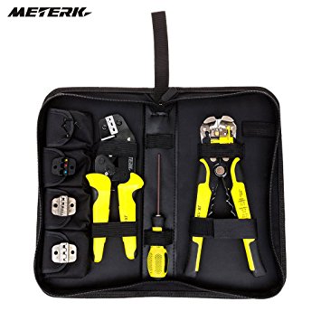 Meterk Wire Stripper and Crimping Tool 0.14-6mm² Adjustable Crimping Range With Carbon Steel   Alloy