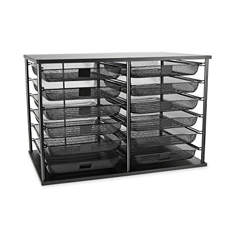 Rubbermaid 1735746 12-Compartment organizer, 7-1/8w x 29-1/8d x 16-3/8h