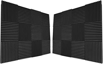 Foamily 24 Pack - All Charcoal Acoustic Panels Studio Foam Wedges 1" X 12" X 12"
