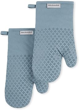 KitchenAid Asteroid Oven Mitt Set, 7"x12.5", Fog Blue, 2 Piece