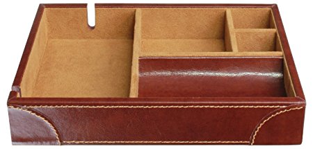 Dulwich Designs | Mens Accessories | chestnut brown & tan heritage valet tray