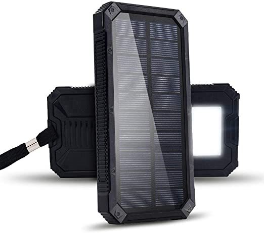 Renogy Solar Power Bank 15000mAh Charger Portable Outdoor Water Resistant Dual USB Solar Panel Battery Backup with Led Light for iPhone iPad GoPro Camera