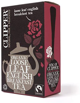 Clipper Fairtrade Organic Loose Leaf English Breakfast Tea 125 g, Pack of 6